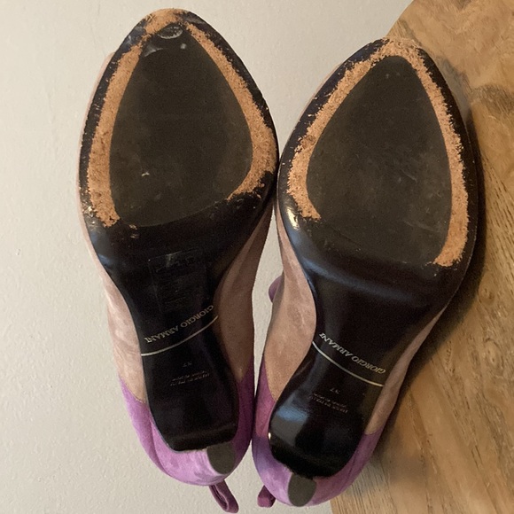 Giorgio Armani Purple x Tan High Heels Size 37 (US 6.5) - Picture 11 of 13